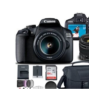 Canon EOS 2000D / Rebel T7 DSLR Camera Bundle,